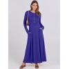 imageANRABESS Womens Long Sleeve Casual Maxi Dress Button Fit ampamp Flare ALine Swing Flowy Long Dresses 2025 Spring Trendy OutfitsRoyal Blue