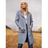imageANRABESS Womens Open Front Knit Lightweight Cardigan Casual Long Coatigan Sweater Lady Jacket Coat 2025 Fall OuterwearGray Blue