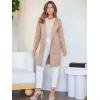 imageANRABESS Womens Open Front Knit Lightweight Cardigan Casual Long Coatigan Sweater Lady Jacket Coat 2025 Fall OuterwearKhaki