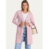 imageANRABESS Womens Open Front Knit Lightweight Cardigan Casual Long Coatigan Sweater Lady Jacket Coat 2025 Fall OuterwearPink