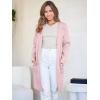 imageANRABESS Womens Open Front Knit Lightweight Cardigan Casual Long Coatigan Sweater Lady Jacket Coat 2025 Fall OuterwearPink