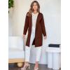 imageANRABESS Womens Open Front Knit Lightweight Cardigan Casual Long Coatigan Sweater Lady Jacket Coat 2025 Fall OuterwearRed Brown