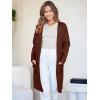 imageANRABESS Womens Open Front Knit Lightweight Cardigan Casual Long Coatigan Sweater Lady Jacket Coat 2025 Fall OuterwearRed Brown