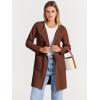 imageANRABESS Womens Open Front Knit Lightweight Cardigan Casual Long Coatigan Sweater Lady Jacket Coat 2025 Fall OuterwearRed Brown