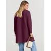 imageANRABESS Womens Open Front Knit Lightweight Cardigan Casual Long Coatigan Sweater Lady Jacket Coat 2025 Fall OuterwearWine Red