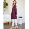 imageANRABESS Womens Open Front Knit Lightweight Cardigan Casual Long Coatigan Sweater Lady Jacket Coat 2025 Fall OuterwearWine Red