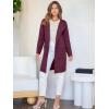 imageANRABESS Womens Open Front Knit Lightweight Cardigan Casual Long Coatigan Sweater Lady Jacket Coat 2025 Fall OuterwearWine Red