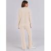 imageANRABESS Womens Two Piece Outfits Sweater Sets Waffle Knit Pullover Wide Leg Pants Tracksuit Sweatsuits Matching Lounge SetApricot