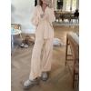 imageANRABESS Womens Two Piece Outfits Sweater Sets Waffle Knit Pullover Wide Leg Pants Tracksuit Sweatsuits Matching Lounge SetApricot