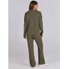 imageANRABESS Womens Two Piece Outfits Sweater Sets Waffle Knit Pullover Wide Leg Pants Tracksuit Sweatsuits Matching Lounge SetArmy Green