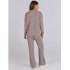 imageANRABESS Womens Two Piece Outfits Sweater Sets Waffle Knit Pullover Wide Leg Pants Tracksuit Sweatsuits Matching Lounge SetCamel