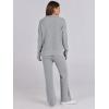 imageANRABESS Womens Two Piece Outfits Sweater Sets Waffle Knit Pullover Wide Leg Pants Tracksuit Sweatsuits Matching Lounge SetGrey