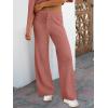 imageANRABESS Womens Two Piece Outfits Sweater Sets Waffle Knit Pullover Wide Leg Pants Tracksuit Sweatsuits Matching Lounge SetRust