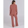 imageANRABESS Womens Two Piece Outfits Sweater Sets Waffle Knit Pullover Wide Leg Pants Tracksuit Sweatsuits Matching Lounge SetRust