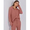 imageANRABESS Womens Two Piece Outfits Sweater Sets Waffle Knit Pullover Wide Leg Pants Tracksuit Sweatsuits Matching Lounge SetRust