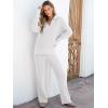 imageANRABESS Womens Two Piece Outfits Sweater Sets Waffle Knit Pullover Wide Leg Pants Tracksuit Sweatsuits Matching Lounge SetWhite