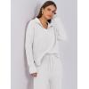 imageANRABESS Womens Two Piece Outfits Sweater Sets Waffle Knit Pullover Wide Leg Pants Tracksuit Sweatsuits Matching Lounge SetWhite