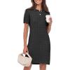 imageANRABESS Short Sleeve Sweater Dress for Women Summer Casual V Neck Cable Knit Mini Polo Dresses 2025 TrendyBlack