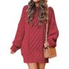 imageANRABESS Women Long Sleeve Oversized Cable Knit Chunky Baggy Loose Pullover Tunic Mini Sweater Dress 2025 Trendy Fall OutfitsCherry