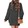 imageANRABESS Women Long Sleeve Oversized Cable Knit Chunky Baggy Loose Pullover Tunic Mini Sweater Dress 2025 Trendy Fall OutfitsDeep Gray