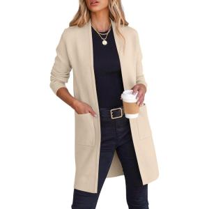 imageANRABESS Cardigan Sweater for Women Casual 2025 Fall Fashion Coat Long Sleeve Open Front Knit Coatigan OutwearBeige