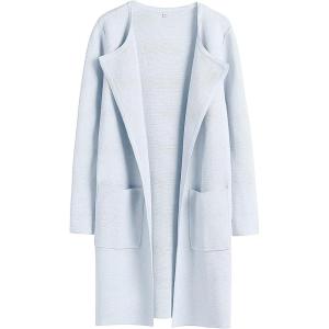 imageANRABESS Womens Open Front Knit Lightweight Cardigan Casual Long Coatigan Sweater Lady Jacket Coat 2025 Fall OuterwearLight Blue