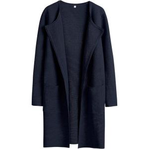 imageANRABESS Womens Open Front Knit Lightweight Cardigan Casual Long Coatigan Sweater Lady Jacket Coat 2025 Fall OuterwearNavy Blue