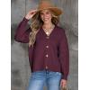 imageANRABESS Women Cardigan Sweaters 2024 Fall Oversized Button Open Front Knit Lightweight Cardigans Fall Outfits OuterwearBurgundy