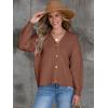 imageANRABESS Women Cardigan Sweaters 2024 Fall Oversized Button Open Front Knit Lightweight Cardigans Fall Outfits OuterwearCoffee
