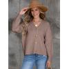 imageANRABESS Women Cardigan Sweaters 2024 Fall Oversized Button Open Front Knit Lightweight Cardigans Fall Outfits OuterwearNutmeg