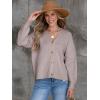 imageANRABESS Women Cardigan Sweaters 2024 Fall Oversized Button Open Front Knit Lightweight Cardigans Fall Outfits OuterwearPink Apricot