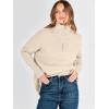 imageANRABESS Women Quarter Zip Oversized Casual Loose Rib Knit Cozy Pullover Sweaters Top 2025 Fall Fashion Outfits ClothesApricot
