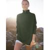 imageANRABESS Women Quarter Zip Oversized Casual Loose Rib Knit Cozy Pullover Sweaters Top 2025 Fall Fashion Outfits ClothesArmy Green