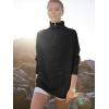 imageANRABESS Women Quarter Zip Oversized Casual Loose Rib Knit Cozy Pullover Sweaters Top 2025 Fall Fashion Outfits ClothesBlack