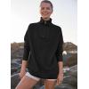 imageANRABESS Women Quarter Zip Oversized Casual Loose Rib Knit Cozy Pullover Sweaters Top 2025 Fall Fashion Outfits ClothesBlack