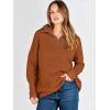 imageANRABESS Women Quarter Zip Oversized Casual Loose Rib Knit Cozy Pullover Sweaters Top 2025 Fall Fashion Outfits ClothesBrick