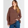 imageANRABESS Women Quarter Zip Oversized Casual Loose Rib Knit Cozy Pullover Sweaters Top 2025 Fall Fashion Outfits ClothesCoffee