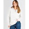 imageANRABESS Women Quarter Zip Oversized Casual Loose Rib Knit Cozy Pullover Sweaters Top 2025 Fall Fashion Outfits ClothesCream