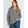 imageANRABESS Women Quarter Zip Oversized Casual Loose Rib Knit Cozy Pullover Sweaters Top 2025 Fall Fashion Outfits ClothesGrass