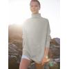 imageANRABESS Women Quarter Zip Oversized Casual Loose Rib Knit Cozy Pullover Sweaters Top 2025 Fall Fashion Outfits ClothesGray