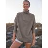 imageANRABESS Women Quarter Zip Oversized Casual Loose Rib Knit Cozy Pullover Sweaters Top 2025 Fall Fashion Outfits ClothesGray Coffee