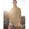 imageANRABESS Women Quarter Zip Oversized Casual Loose Rib Knit Cozy Pullover Sweaters Top 2025 Fall Fashion Outfits ClothesKhaki