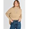 imageANRABESS Women Quarter Zip Oversized Casual Loose Rib Knit Cozy Pullover Sweaters Top 2025 Fall Fashion Outfits ClothesKhaki
