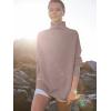 imageANRABESS Women Quarter Zip Oversized Casual Loose Rib Knit Cozy Pullover Sweaters Top 2025 Fall Fashion Outfits ClothesNutmeg