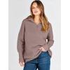imageANRABESS Women Quarter Zip Oversized Casual Loose Rib Knit Cozy Pullover Sweaters Top 2025 Fall Fashion Outfits ClothesNutmeg
