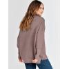 imageANRABESS Women Quarter Zip Oversized Casual Loose Rib Knit Cozy Pullover Sweaters Top 2025 Fall Fashion Outfits ClothesNutmeg