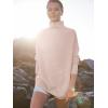 imageANRABESS Women Quarter Zip Oversized Casual Loose Rib Knit Cozy Pullover Sweaters Top 2025 Fall Fashion Outfits ClothesPink