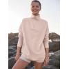 imageANRABESS Women Quarter Zip Oversized Casual Loose Rib Knit Cozy Pullover Sweaters Top 2025 Fall Fashion Outfits ClothesPink