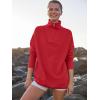 imageANRABESS Women Quarter Zip Oversized Casual Loose Rib Knit Cozy Pullover Sweaters Top 2025 Fall Fashion Outfits ClothesRed