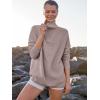 imageANRABESS Women Quarter Zip Oversized Casual Loose Rib Knit Cozy Pullover Sweaters Top 2025 Fall Fashion Outfits ClothesRed Apricot